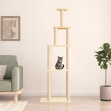 Vidaxl meuble pour chat avec griffoirs en sisal 183 cm couleur crème