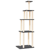 Vidaxl meuble pour chat avec griffoirs en sisal 183 cm gris foncé