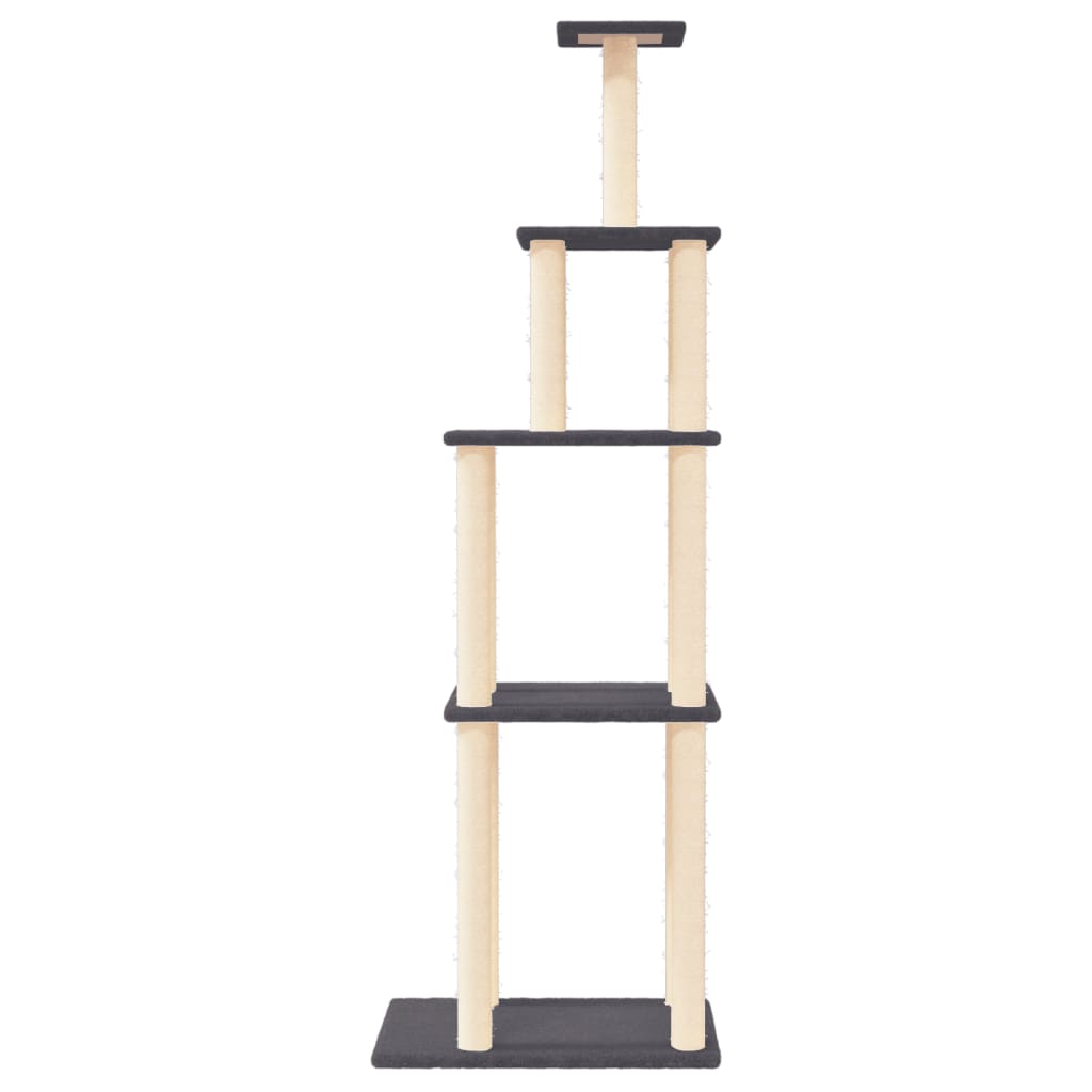 Vidaxl meuble pour chat avec griffoirs en sisal 183 cm gris foncé