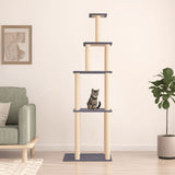 Vidaxl meuble pour chat avec griffoirs en sisal 183 cm gris foncé