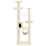 Vidaxl meuble pour chat avec griffoirs en sisal 141 cm couleur crème
