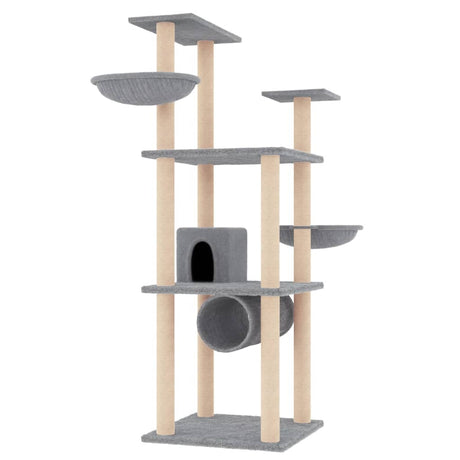 Vidaxl meuble pour chat avec griffoirs en sisal 141 cm gris clair