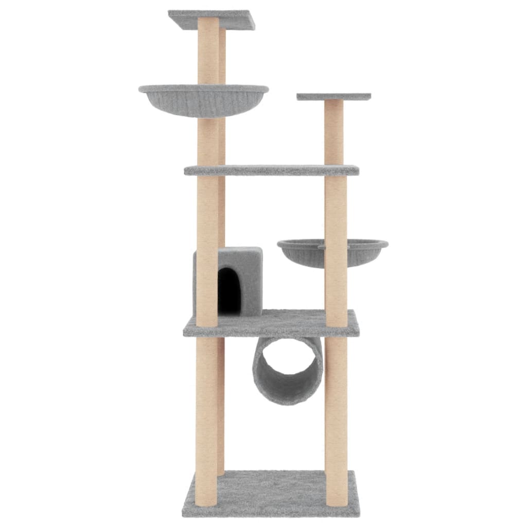 Vidaxl meuble pour chat avec griffoirs en sisal 141 cm gris clair