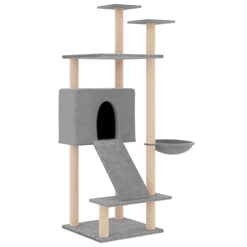 Vidaxl meuble pour chat avec griffoirs en sisal 153 cm gris clair