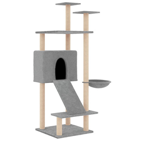 Vidaxl meuble pour chat avec griffoirs en sisal 153 cm gris clair
