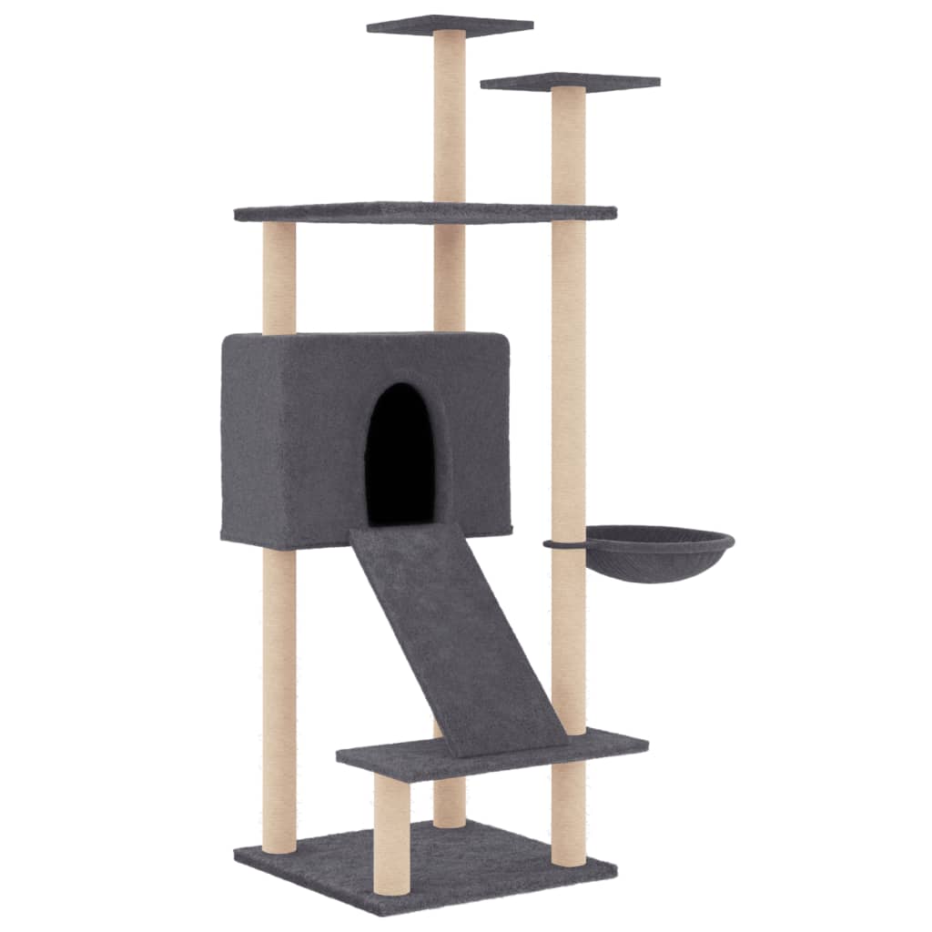 Vidaxl meuble pour chat avec griffoirs en sisal 153 cm gris foncé