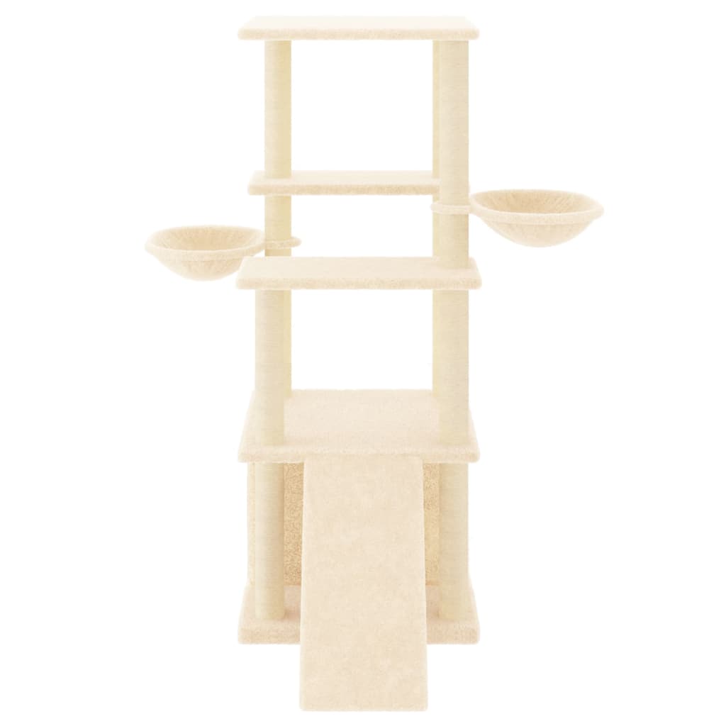 Vidaxl meuble pour chat avec griffoirs en sisal 133 cm couleur crème
