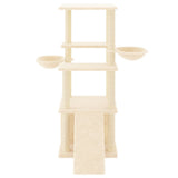 Vidaxl meuble pour chat avec griffoirs en sisal 133 cm couleur crème