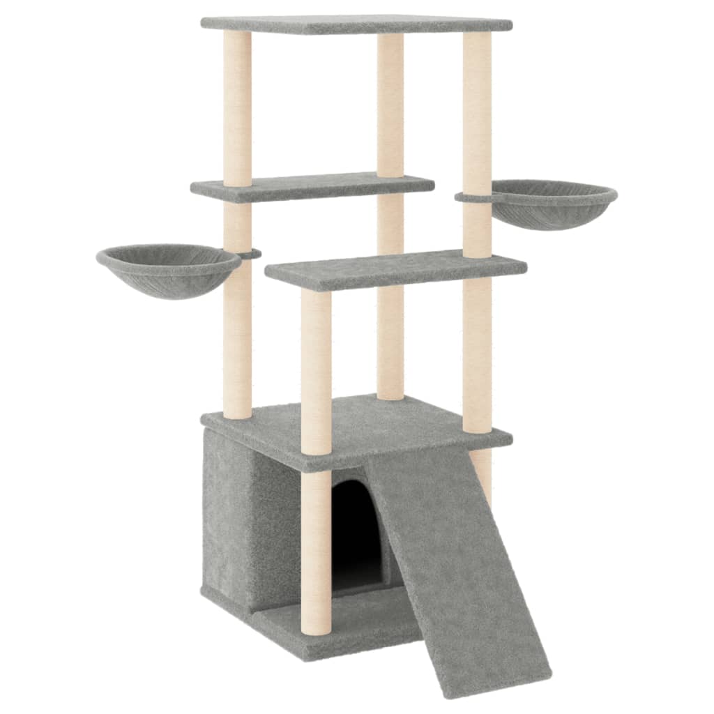 Vidaxl meuble pour chat avec griffoirs en sisal 133 cm gris clair
