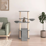 Vidaxl meuble pour chat avec griffoirs en sisal 133 cm gris clair