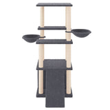 Vidaxl meuble pour chat avec griffoirs en sisal 133 cm gris foncé