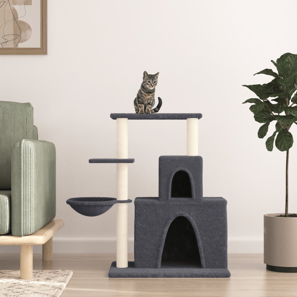 Vidaxl cat furniture with sisal scratching posts 83 cm dark gray