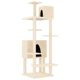 Vidaxl meuble pour chat avec griffoirs en sisal 154 cm couleur crème