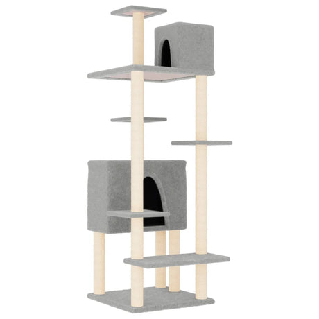 Vidaxl meuble pour chat avec griffoirs en sisal 154 cm gris clair