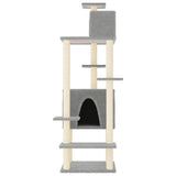Vidaxl meuble pour chat avec griffoirs en sisal 154 cm gris clair