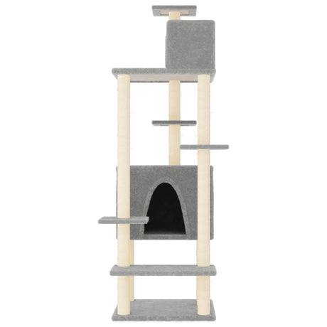 Vidaxl meuble pour chat avec griffoirs en sisal 154 cm gris clair
