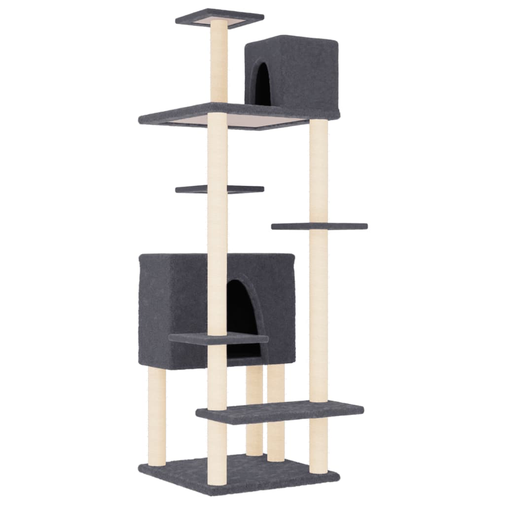 Vidaxl meuble pour chat avec griffoirs en sisal 154 cm gris foncé