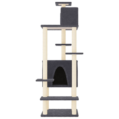 Vidaxl meuble pour chat avec griffoirs en sisal 154 cm gris foncé