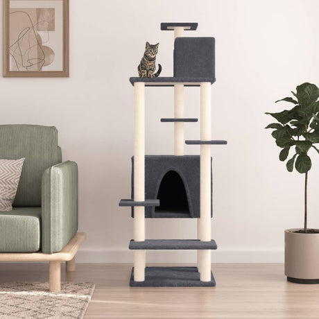 Vidaxl meuble pour chat avec griffoirs en sisal 154 cm gris foncé