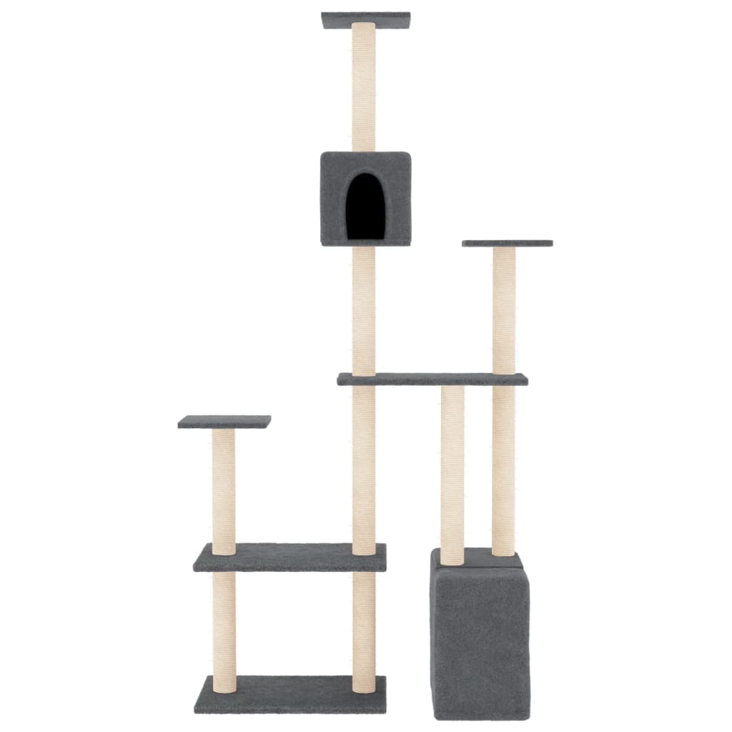 Vidaxl meuble pour chat avec griffoirs en sisal 180 cm gris foncé