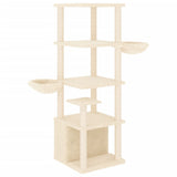 Vidaxl meuble pour chat avec griffoirs en sisal 147 cm couleur crème