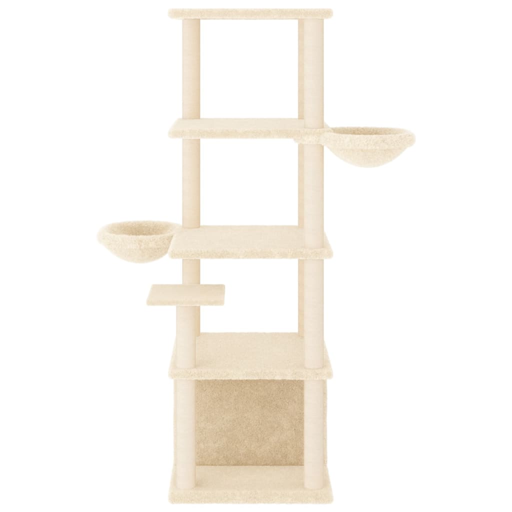 Vidaxl meuble pour chat avec griffoirs en sisal 147 cm couleur crème