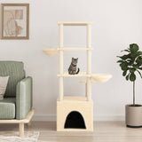 Vidaxl meuble pour chat avec griffoirs en sisal 147 cm couleur crème