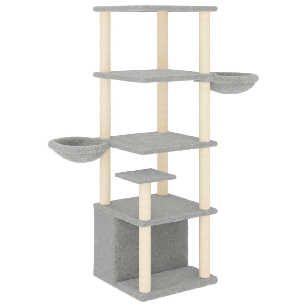 Vidaxl meuble pour chat avec griffoirs en sisal 147 cm gris clair