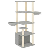 Vidaxl meuble pour chat avec griffoirs en sisal 147 cm gris clair