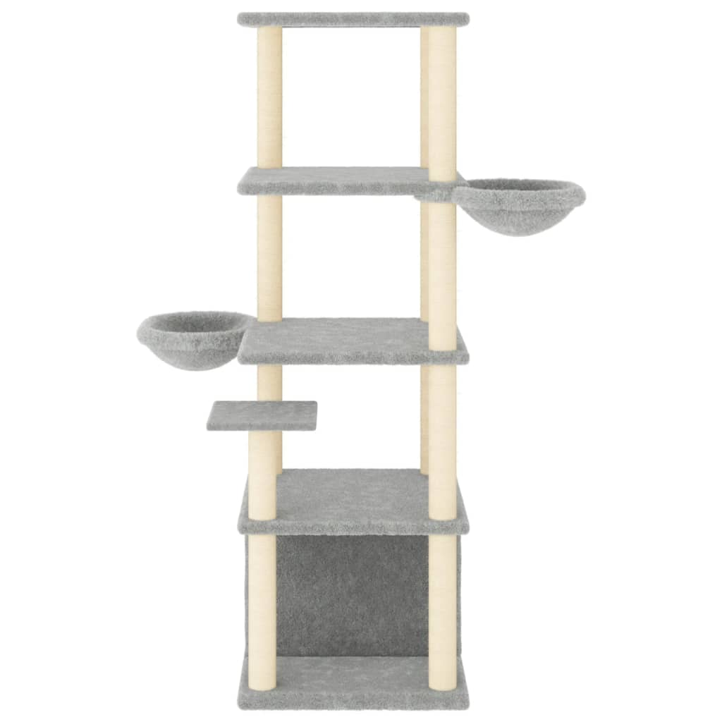 Vidaxl meuble pour chat avec griffoirs en sisal 147 cm gris clair