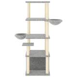 Vidaxl meuble pour chat avec griffoirs en sisal 147 cm gris clair
