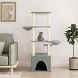 Vidaxl meuble pour chat avec griffoirs en sisal 147 cm gris clair