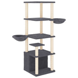 Vidaxl meuble pour chat avec griffoirs en sisal 147 cm gris foncé