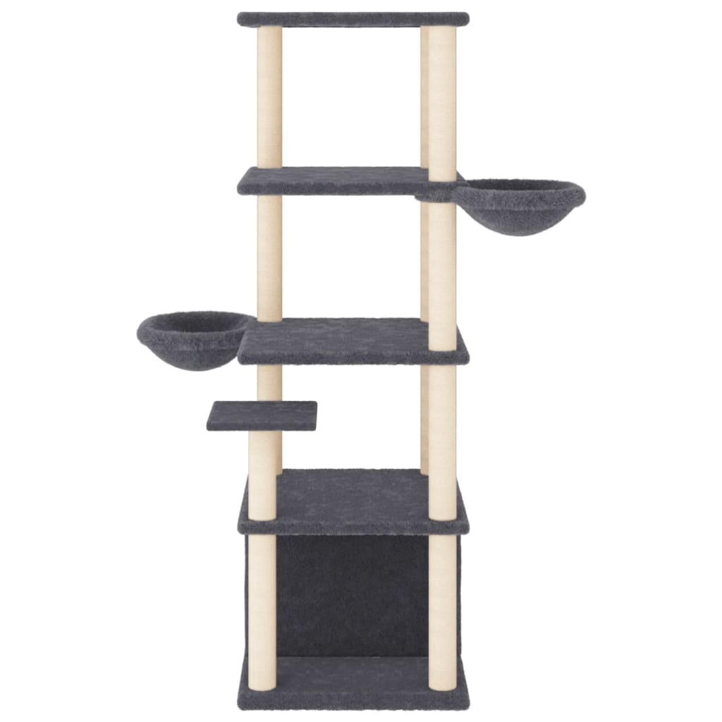 Vidaxl meuble pour chat avec griffoirs en sisal 147 cm gris foncé