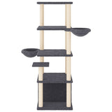 Vidaxl meuble pour chat avec griffoirs en sisal 147 cm gris foncé