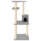 Vidaxl cat furniture with sisal scratching posts 123 cm light gray