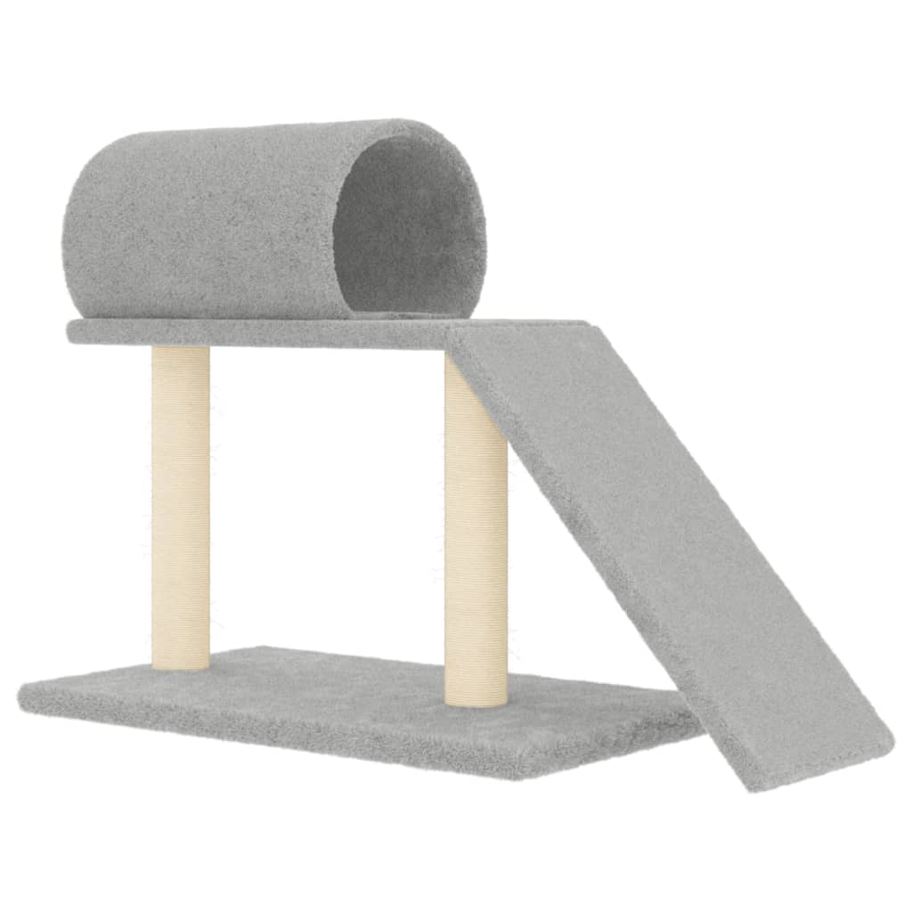 Vidaxl cat furniture with tunnel and ladder 55.5 cm light gray