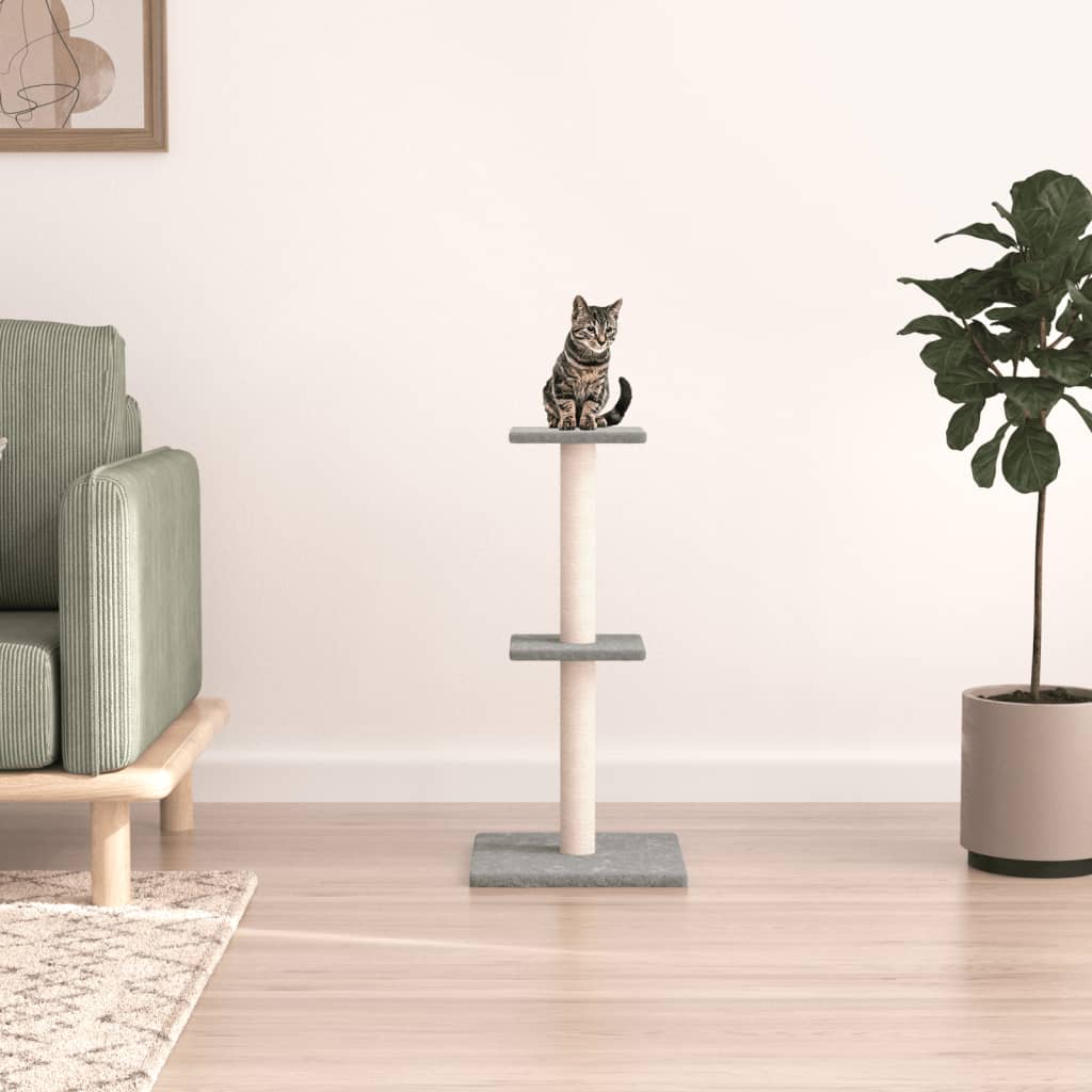 Vidaxl cat furniture with sisal scratching posts 73 cm light gray