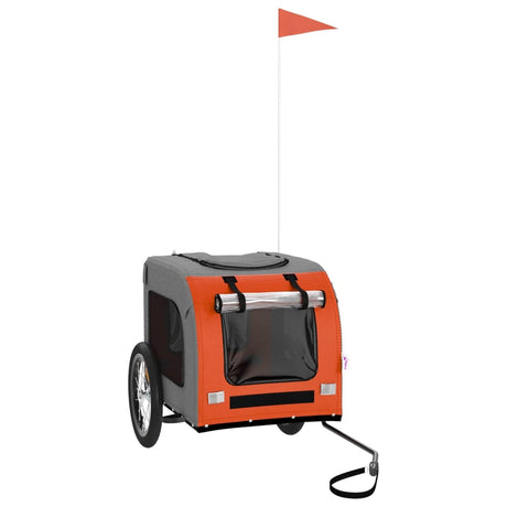 Vidaxl Dog Bike Trailer Oxford Fabric et Iron Orange and Gray