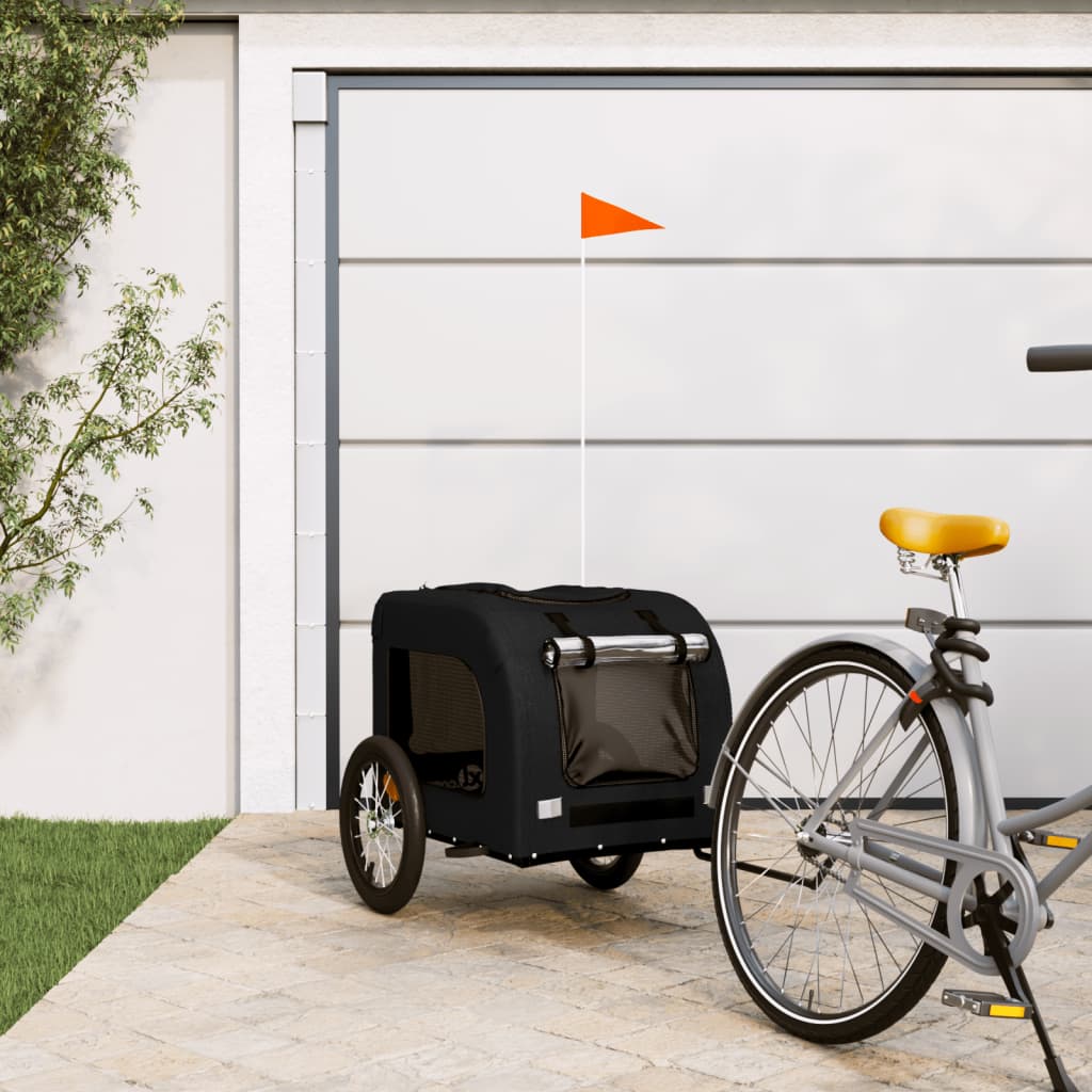 Vidaxl Dog Bike Trailer Oxford Fabric et Iron Black