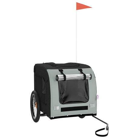 Vidaxl Dog Bike Trailer Oxford Fabric et Fer Grey and Black