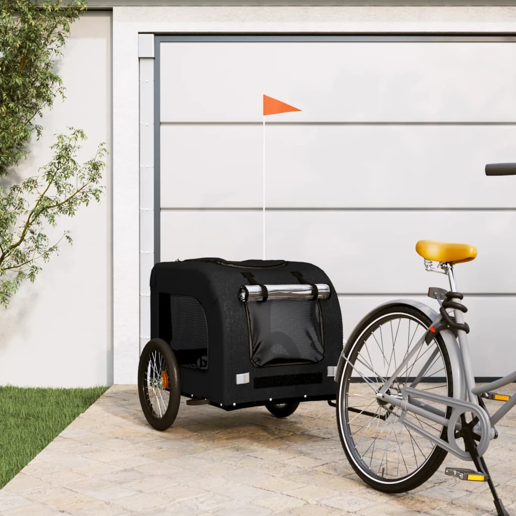 Vidaxl Dog Bike Trailer Oxford Fabric et Iron Black