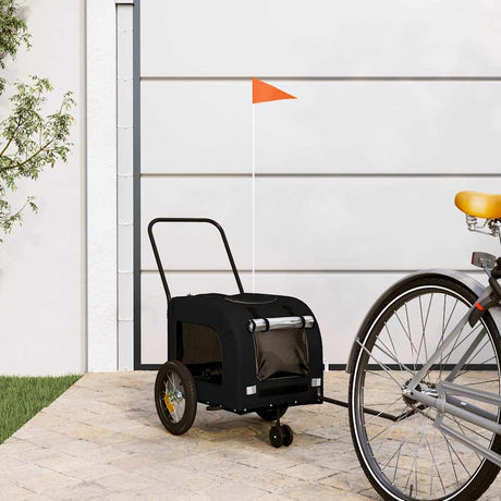 Vidaxl fietskar voor huisdieren met opslag zwart 124,5 x 63,5 x 53 cm