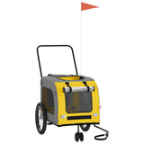 Vidaxl Dog Bike Trailer Oxford Fabric et Fon Jaune et Gray