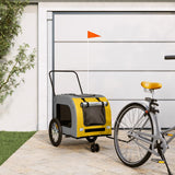 Vidaxl Dog bike trailer Oxford fabric and iron yellow and gray