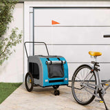 VidaXL remorque vélo pour chien tissu oxford et fer bleu et gris