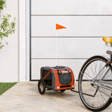 Vidaxl Dog Bike Trailer Oxford Fabric et Iron Orange and Gray