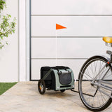 Vidaxl Dog Bike Trailer Oxford Tessuto e ferro grigio e nero