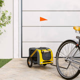 Vidaxl Dog Bike Trailer Oxford Tessuto e ferro giallo e grigio