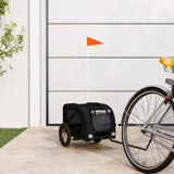 Vidaxl Dog Bike Trailer Oxford Fabric in Iron Black